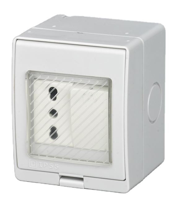 Box stagno da parete IP55 con interruttore e presa 10-16A 8053323556107 CFW-LS E9240