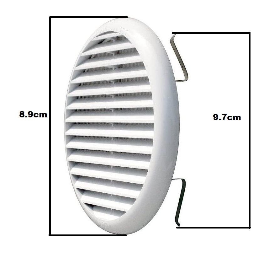 Griglia tonda con molle in PP bianco Ø 80 mm GTM080 E9303