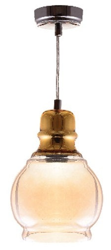 Lampadario in vetro dorato e ambra 1xE27 8698553607184 4102370 E9460