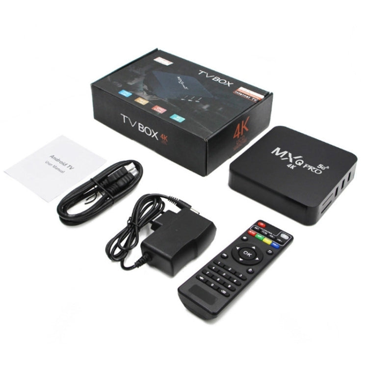 Lettore multimediale MXQ 4K Full HD RK3229 Quad Core KODI Android 9.0 TV Box con telecomando, RAM: 1 GB, ROM: 8 GB, supporto HDMI, WiFi, Miracast, DLNA