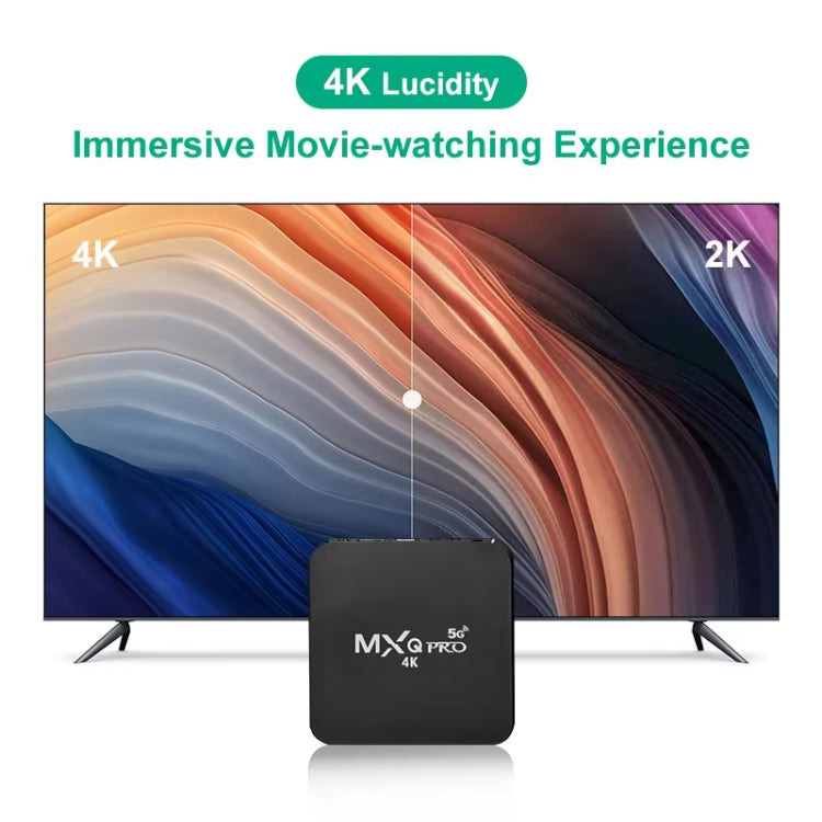 Lettore multimediale MXQ 4K Full HD RK3229 Quad Core KODI Android 9.0 TV Box con telecomando, RAM: 1 GB, ROM: 8 GB, supporto HDMI, WiFi, Miracast, DLNA