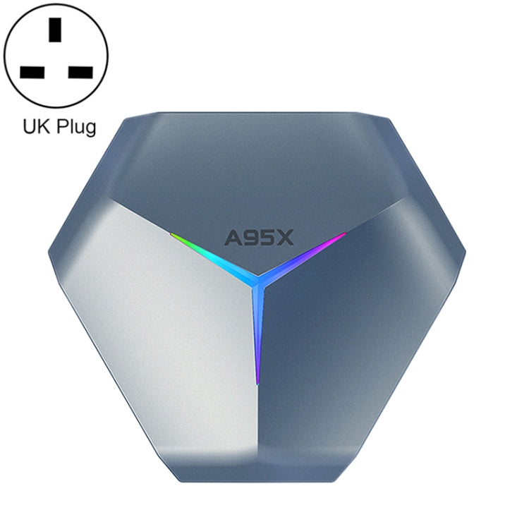 A95X F4 8K UHD Smart TV BOX Android 10.0 Media Player with Remote Control, Amlogic S905X4 Quad Core Cortex-A55 up to 2.0GHz, RAM: 4GB, ROM: 32GB, WiFi 2.4GHz/5GHz, Bluetooth, EU Plug (Metallic Blue), 4GB+32GB