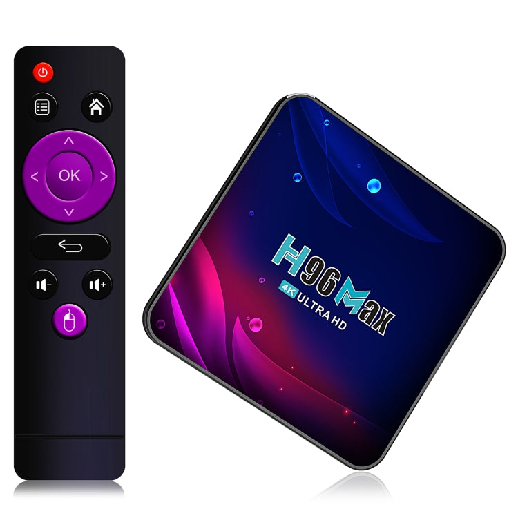 H96 Max V11 4K Smart TV BOX Android 11.0 Media Player with Remote Control, RK3318 Quad-Core 64 bit Cortex-A53, RAM: 2GB, ROM: 16GB, Support Dual Band WiFi, Bluetooth, Ethernet, EU Plug, 2GB+16GB