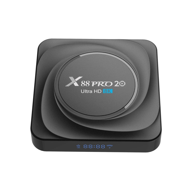 X88 Pro 20 4K Smart TV BOX Android 11.0 Media Player with Voice Remote, RK3566 Quad Core 64-bit Cortex-A55 up to 1.8GHz, RAM: 8GB, ROM: 128GB, Support Dual Band WiFi, Bluetooth, Ethernet, US Plug, 8GB+128GB