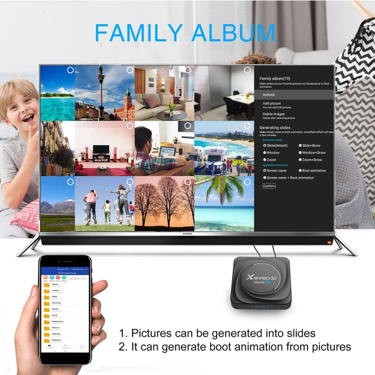 X88 Pro 20 4K Smart TV BOX Android 11.0 Media Player with Voice Remote, RK3566 Quad Core 64-bit Cortex-A55 up to 1.8GHz, RAM: 8GB, ROM: 128GB, Support Dual Band WiFi, Bluetooth, Ethernet, US Plug, 8GB+128GB