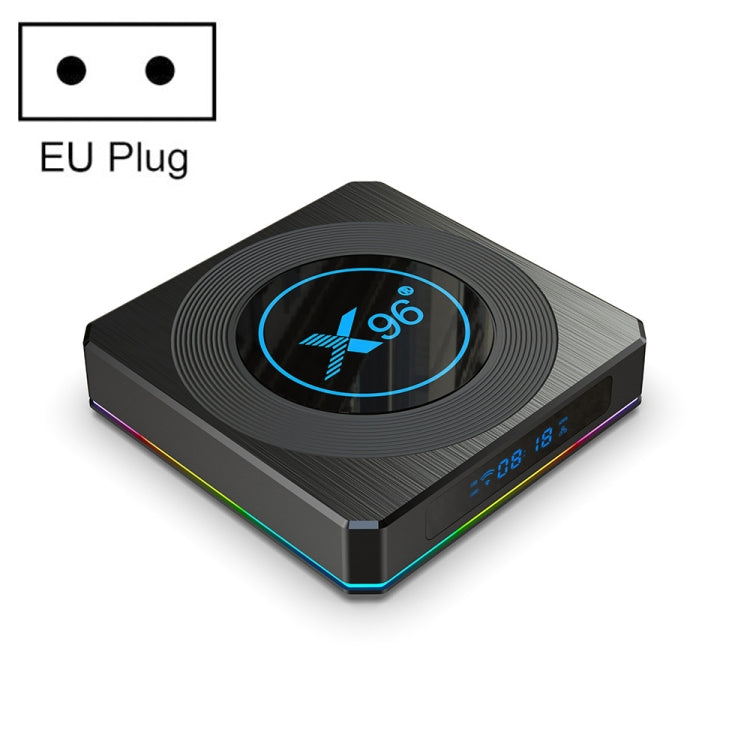 X96 X4 8K Smart TV BOX Lettore multimediale Android 11.0 con telecomando, Amlogic S905X4 Quad Core ARM Cortex A55, RAM: 4 GB, ROM: 32 GB, Supporto 100 M, WiFi dual band, Bluetooth, presa EU, 4GB+32GB