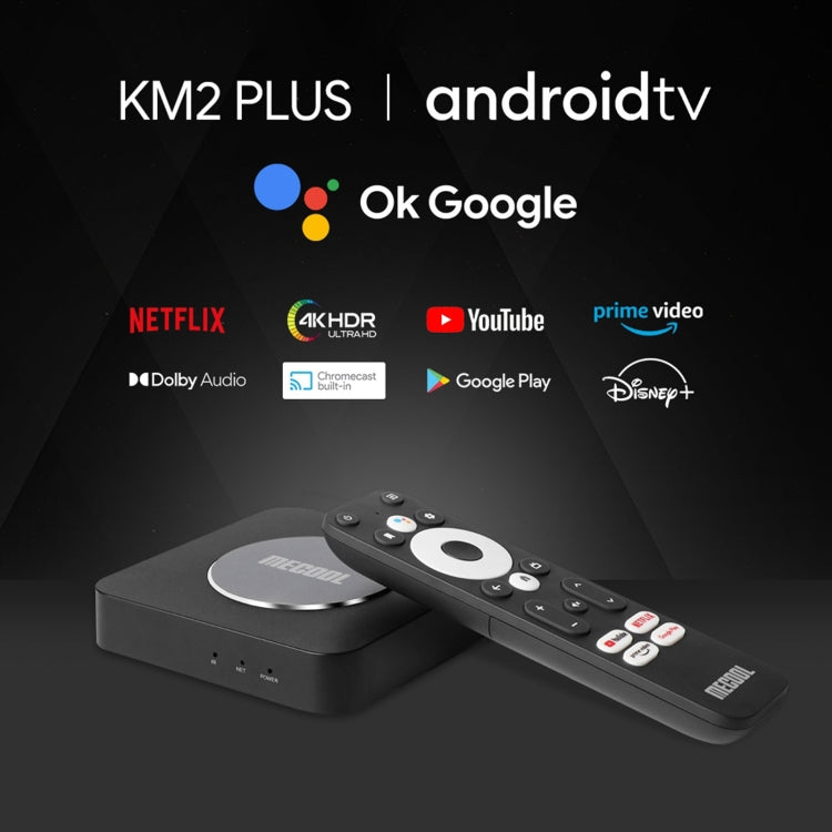 MECOOL KM2 Plus 4K Smart TV BOX Lettore multimediale Android 11.0 con telecomando, Amlogic S905X2 Quad Core, RAM: 2 GB, ROM: 16 GB, presa EU, KM2 Plus