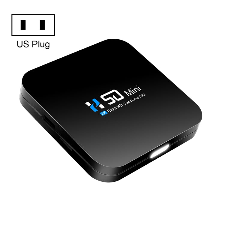 H50 Mini 4K Smart Network TV Box Android 10.0 Quad Core RK3318 2GB+8GB EU Plug 2GB+8GB