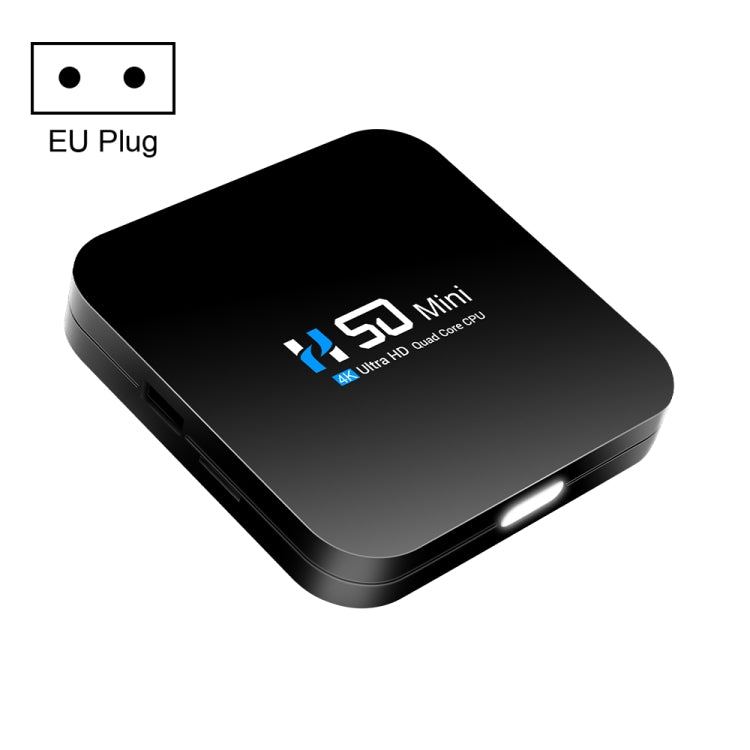 H50 Mini 4K Smart Network TV Box Android 10.0 Quad Core RK3318 2GB+16GB EU Plug 2GB+16GB