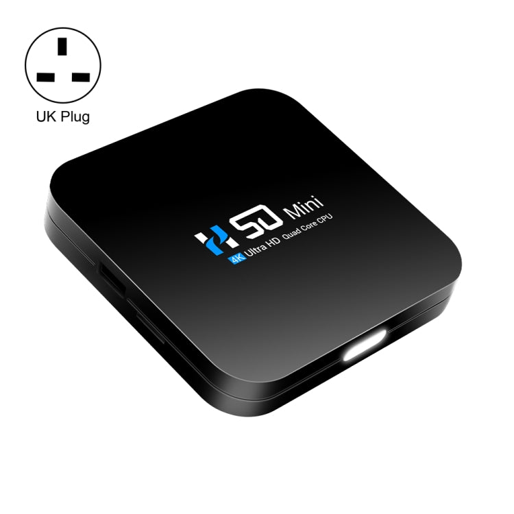 H50 Mini 4K Smart Network TV Box Android 10.0 Quad Core RK3318 2GB+16GB EU Plug 2GB+16GB