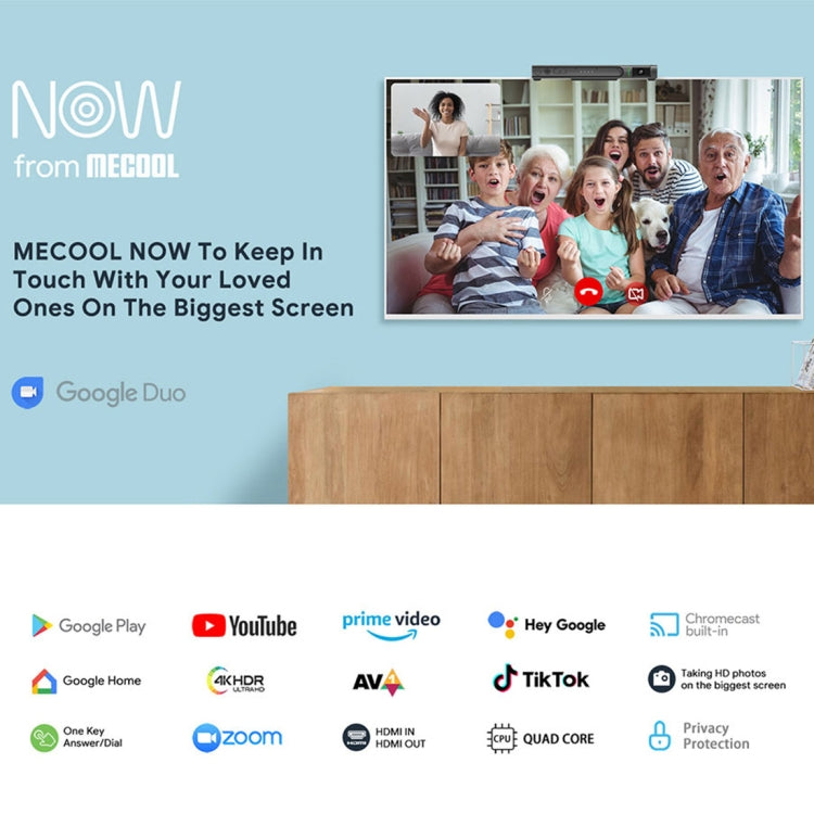 MECOOL KA2 Video Calls on TV Android 10.0 Smart TV Box with Remote Control, Amlogic S905X4 Quad Core Cortex A35, 4GB+64GB, Dual-Band / Ethernet / Camera, KA2 4GB+64GB