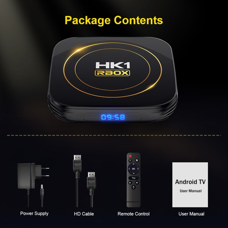 HK1 RBOX-H8S 4K Ultra HD Android 12.0 Smart TV Box con telecomando, Allwinner H618 Quad-Core, 2GB+16GB, 2GB+16GB