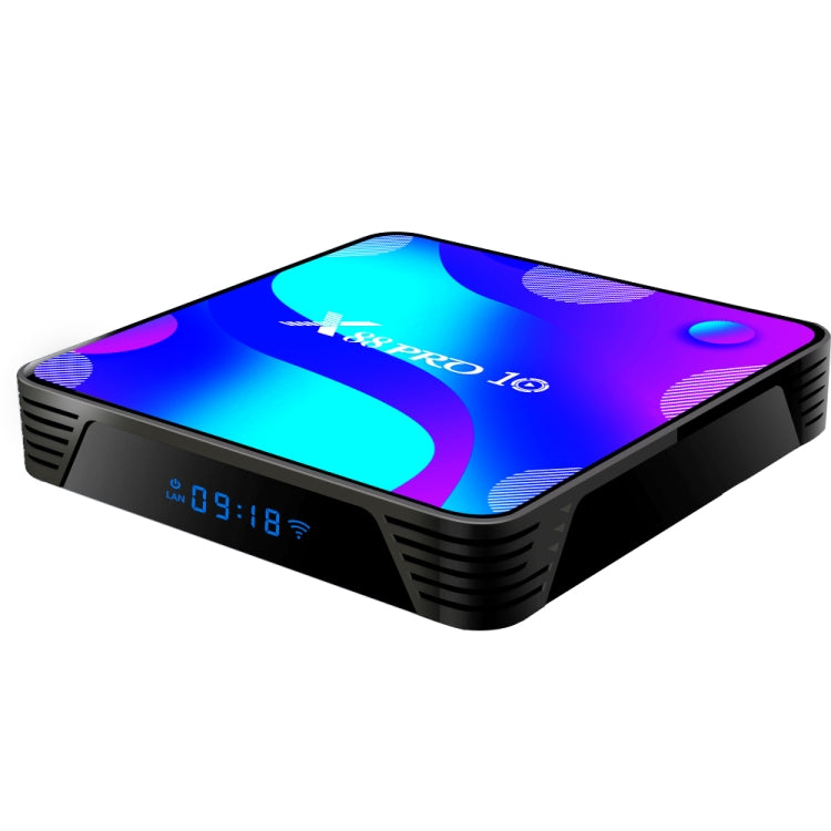 X88 Pro 10 4K Ultra HD Android TV Box con telecomando, Android 10.0, RK3318 Quad-Core 64bit Cortex-A53, 2GB+16GB, supporto Bluetooth / WiFi dual-band / scheda TF / USB / AV / Ethernet, 2GB+16GB