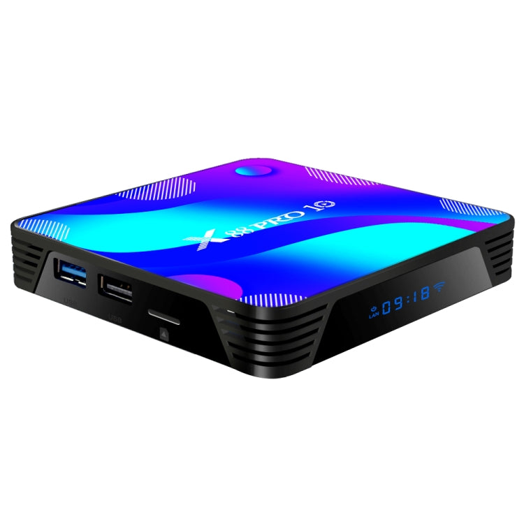 X88 Pro 10 4K Ultra HD Android TV Box con telecomando, Android 10.0, RK3318 Quad-Core 64bit Cortex-A53, 2GB+16GB, supporto Bluetooth / WiFi dual-band / scheda TF / USB / AV / Ethernet, 2GB+16GB