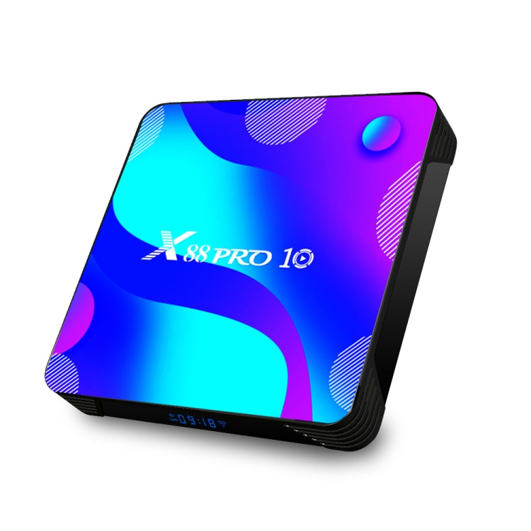 X88 Pro 10 4K Ultra HD Android TV Box con telecomando, Android 10.0, RK3318 Quad-Core 64bit Cortex-A53, 2GB+16GB, supporto Bluetooth / WiFi dual-band / scheda TF / USB / AV / Ethernet, 2GB+16GB