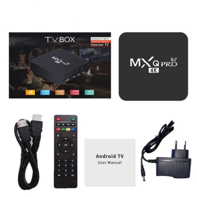 MXQ Pro 5G 4K TV Box Rockchip RK3228A Quad Core CPU, 1GB+8GB with Remote Control, EU Plug, 1GB+8GB