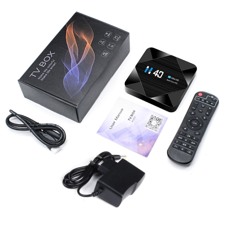 Lettore multimediale H40 4K Ultra HD Smart TV BOX Android 10.0 con telecomando, quad-core, RAM: 4 GB, ROM: 64 GB, 4GB+64GB AU Plug H40, 4GB+64GB UK Plug H40, 4GB+64GB US Plug H40, 4GB+64GB EU Plug H40