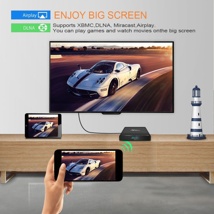 X96 Air 8K Smart TV BOX Lettore multimediale Android 9.0 con telecomando, quad-core Amlogic S905X3, RAM: 2 GB, ROM: 16 GB, WiFi dual band, presa AU, 2GB+16GB