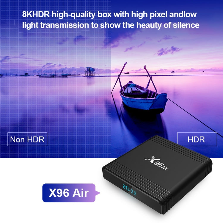 X96 Air 8K Smart TV BOX Lettore multimediale Android 9.0 con telecomando, quad-core Amlogic S905X3, RAM: 2 GB, ROM: 16 GB, WiFi dual band, presa AU, 2GB+16GB