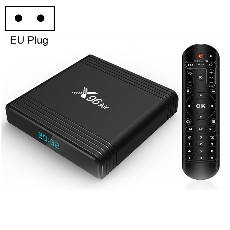 X96 Air 8K Smart TV BOX Lettore multimediale Android 9.0 con telecomando, quad-core Amlogic S905X3, RAM: 2 GB, ROM: 16 GB, WiFi dual band, presa AU, 2GB+16GB