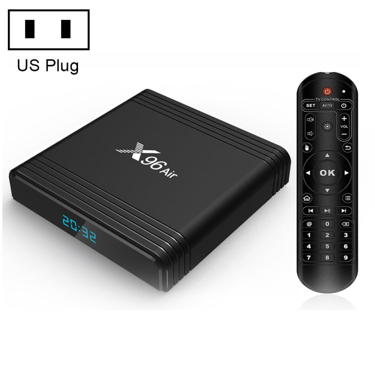 X96 Air 8K Smart TV BOX Lettore multimediale Android 9.0 con telecomando, quad-core Amlogic S905X3, RAM: 2 GB, ROM: 16 GB, WiFi dual band, presa AU, 2GB+16GB