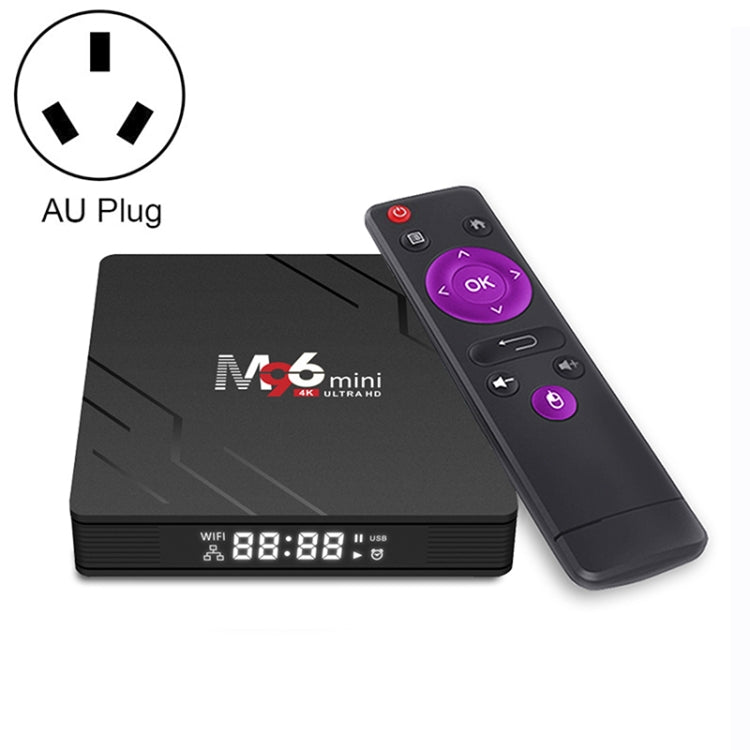 Lettore multimediale M96mini 4K Smart TV BOX Android 9.0 con telecomando, quad-core RK3228A, RAM: 2 GB, ROM: 16 GB, WiFi dual band, presa EU, EAT6010AU, EAT6010EU, EAT6010UK, EAT6010US