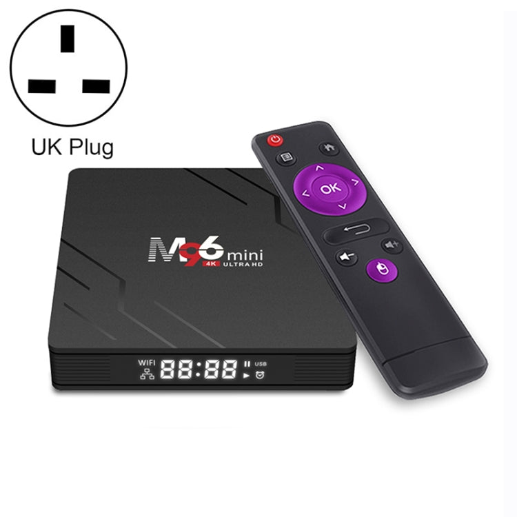 Lettore multimediale M96mini 4K Smart TV BOX Android 9.0 con telecomando, quad-core RK3228A, RAM: 2 GB, ROM: 16 GB, WiFi dual band, presa EU, EAT6010AU, EAT6010EU, EAT6010UK, EAT6010US