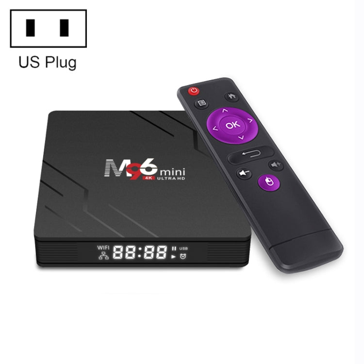 Lettore multimediale M96mini 4K Smart TV BOX Android 9.0 con telecomando, quad-core RK3228A, RAM: 2 GB, ROM: 16 GB, WiFi dual band, presa EU, EAT6010AU, EAT6010EU, EAT6010UK, EAT6010US