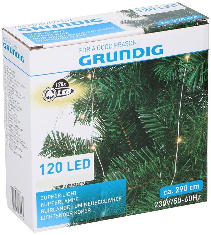 Luci natalizie 120 LED 290cm 230V Bianco caldo IP20 Grundig