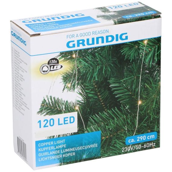 Luci natalizie 120 LED 290cm 230V Bianco caldo IP20 Grundig