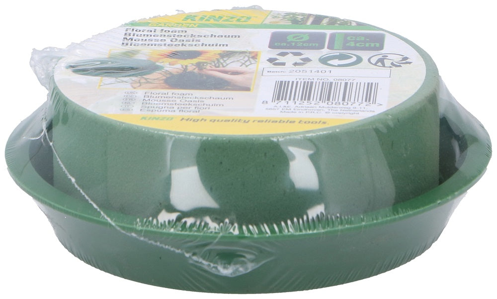 Cilindro schiuma floreale con piattino 12x4cm Kinzo