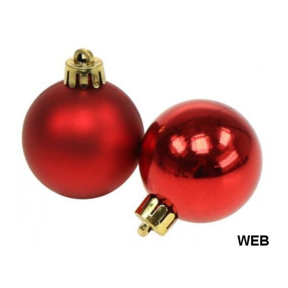 Palline natalizie 3cm lucide/opache color rosso confezione da 15 Christmas Gifts