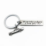 Creative Drive Safe Handsome Words Portachiavi portachiavi in acciaio inossidabile, Wing Shape, Motorcycle Shape, Car Shape