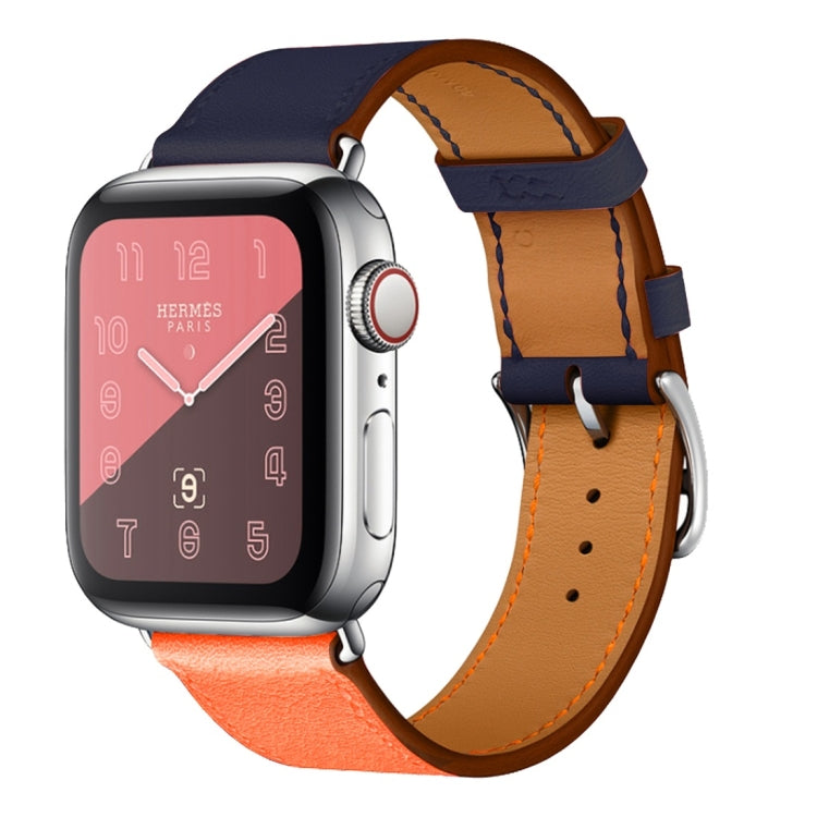 Cinturino da polso in pelle a due colori con cinturino singolo per Apple Watch Series 3, 2 e 1, 38mm Orange+Bright Blue, 42mm Orange+Bright Blue, 38mm Pink+Wine Red, 42mm Pink+Wine Red, 38mm Amber+Orange Red+Light Rose Red                              ...
