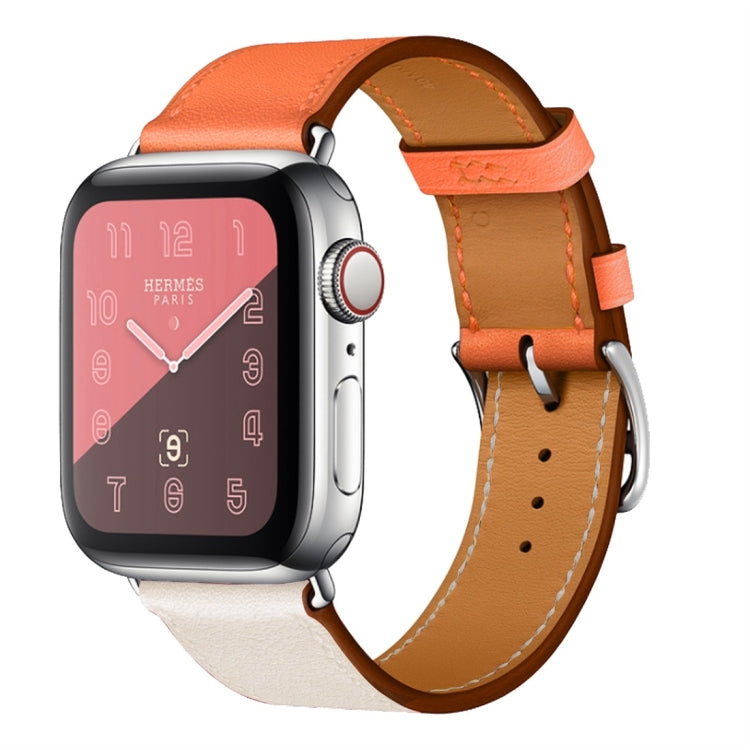 Cinturino da polso in pelle a due colori con cinturino singolo per Apple Watch Series 3, 2 e 1, 38mm Orange+Bright Blue, 42mm Orange+Bright Blue, 38mm Pink+Wine Red, 42mm Pink+Wine Red, 38mm Amber+Orange Red+Light Rose Red                              ...