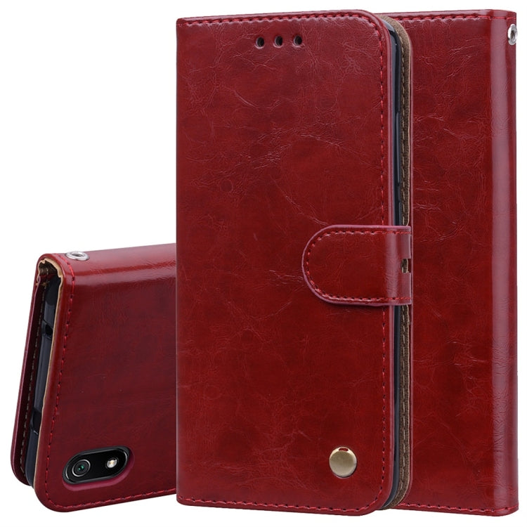 Custodia in pelle flip orizzontale con struttura in cera d'olio stile business per Xiaomi Redmi 7A, con supporto, slot per carte e portafoglio, For Xiaomi Redmi 7A