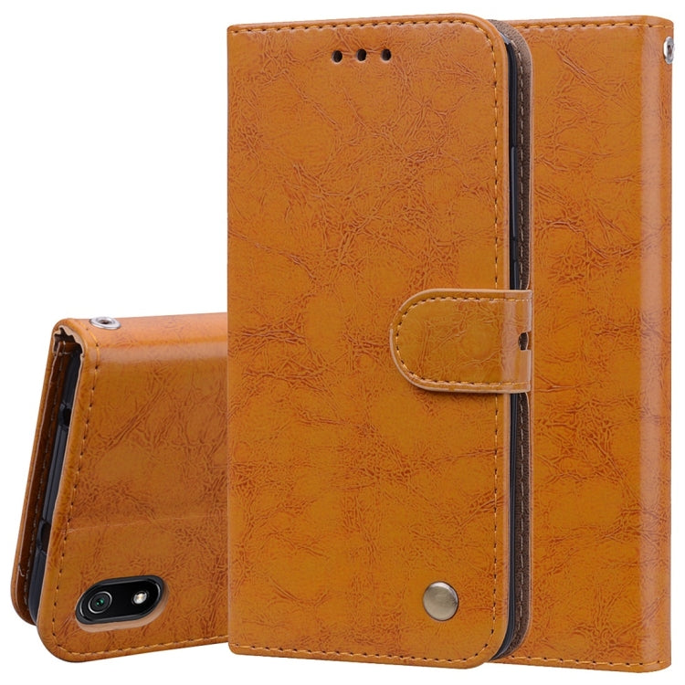Custodia in pelle flip orizzontale con struttura in cera d'olio stile business per Xiaomi Redmi 7A, con supporto, slot per carte e portafoglio, For Xiaomi Redmi 7A