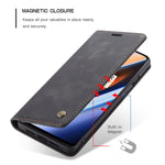 Custodia portafoglio in pelle con slot carte per OnePlus 7