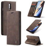 Custodia portafoglio in pelle con slot carte per OnePlus 7