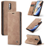 Custodia portafoglio in pelle con slot carte per OnePlus 7