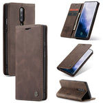 Custodia portafoglio in pelle con slot carte per OnePlus 7