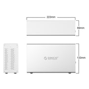 ORICO Honeycomb Series WS200RU3 SATA 3,5 pollici 20TB USB 3.0 Dual Bays Custodia per HDD/SSD in lega di alluminio con Raid, USB 3.0 Dual Bays with Raid