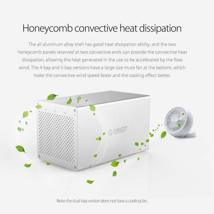 ORICO Honeycomb Series WS200RU3 SATA 3,5 pollici 20TB USB 3.0 Dual Bays Custodia per HDD/SSD in lega di alluminio con Raid, USB 3.0 Dual Bays with Raid