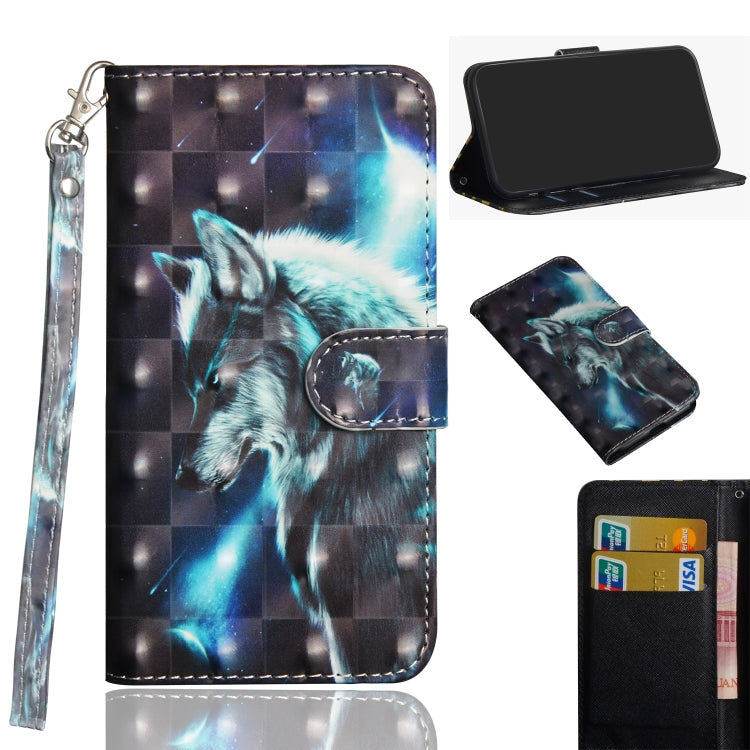 Modello di pittura 3D Flip orizzontale Custodia in pelle TPU + PU con supporto e slot per schede e portafoglio, For Huawei Y7 (2019) / Y7 Pro (2019) / Y7 Prime (2019), For Huawei Honor 8X