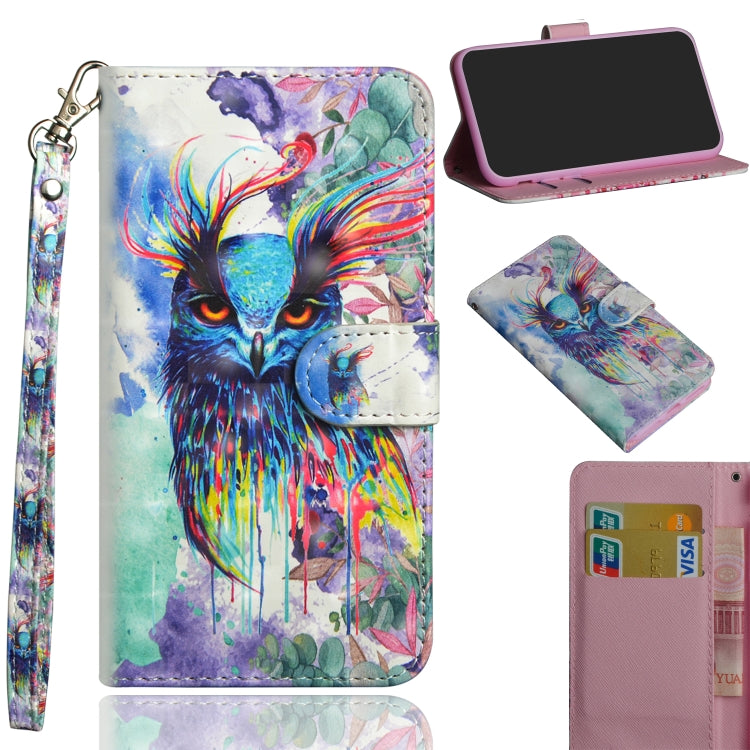 Modello di pittura 3D Flip orizzontale Custodia in pelle TPU + PU con supporto e slot per schede e portafoglio, For Huawei Y7 (2019) / Y7 Pro (2019) / Y7 Prime (2019), For Huawei Honor 8X