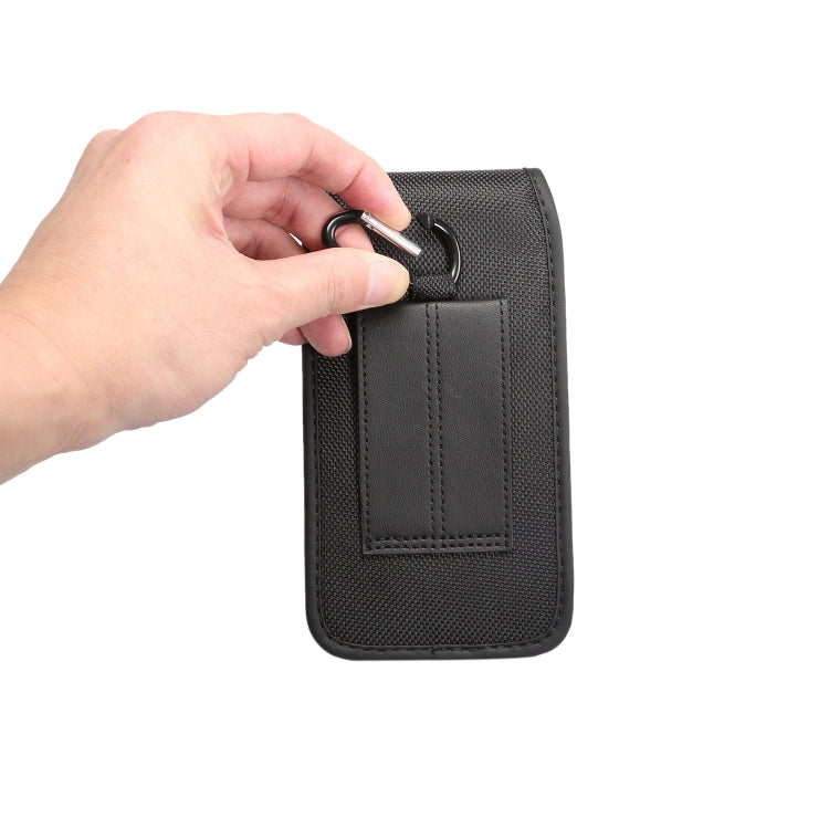 Marsupio in tessuto di nylon verticale universale multifunzionale in tessuto Oxford con slot per schede per smartphone da 5,3 pollici o inferiori, For 6.3 Inch
