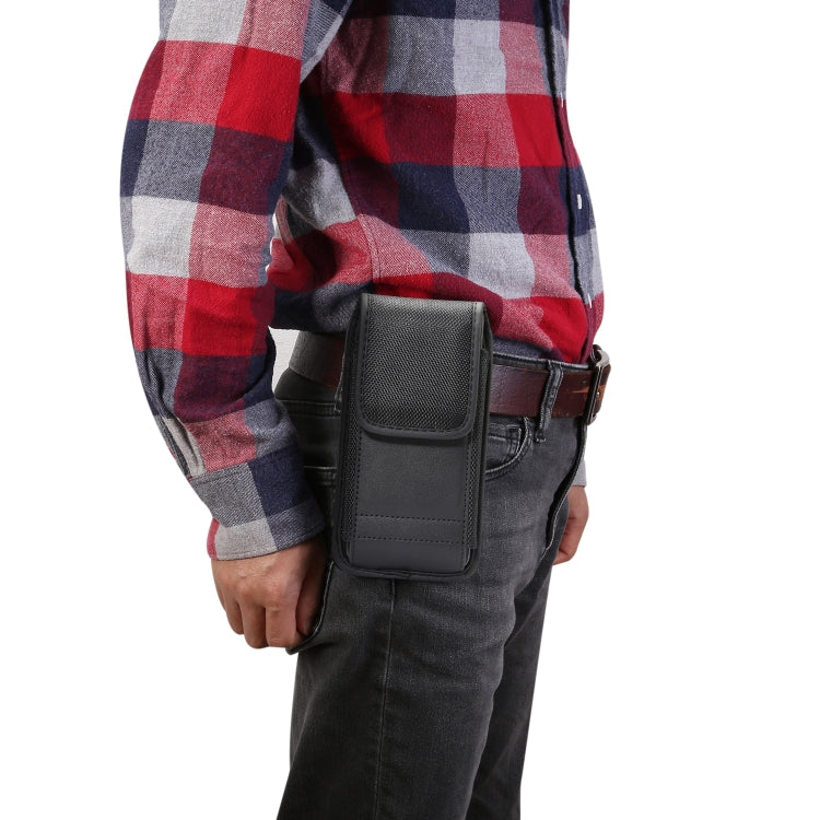 Marsupio in tessuto di nylon verticale universale multifunzionale in tessuto Oxford con slot per schede per smartphone da 6,4 pollici o inferiori, For 6.4 Inch