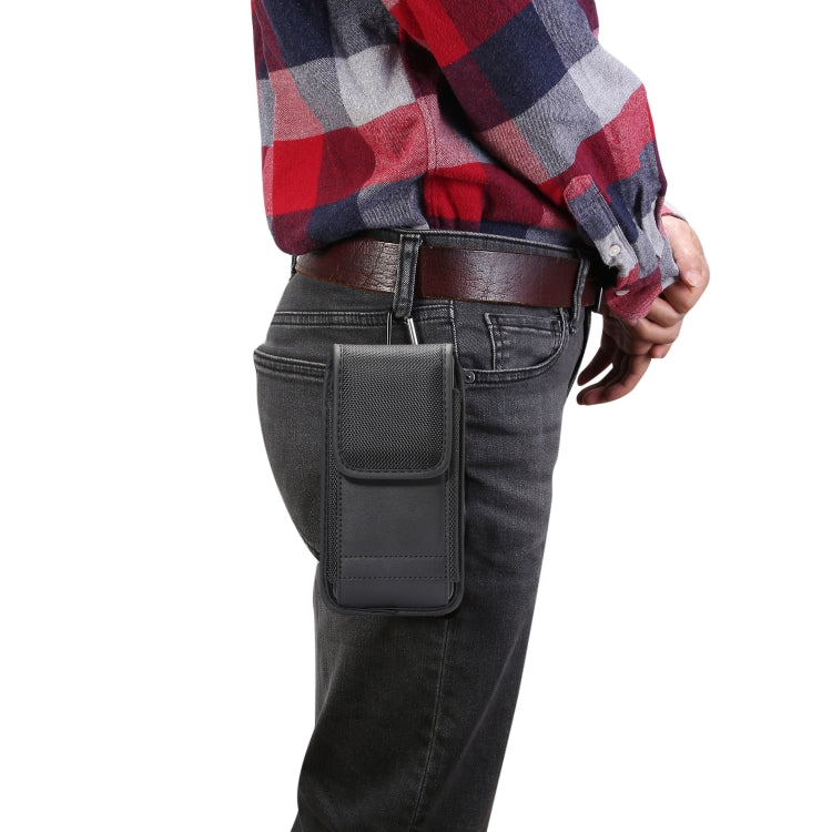 Marsupio in tessuto di nylon verticale universale multifunzionale in tessuto Oxford con slot per schede per smartphone da 6,4 pollici o inferiori, For 6.4 Inch