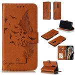 Custodia in pelle flip orizzontale con motivo a piume Litchi Texture con portafoglio, supporto e slot per carte, For LG K50, For LG Stylo 4, For LG Stylo 5, For OnePlus 7 Pro