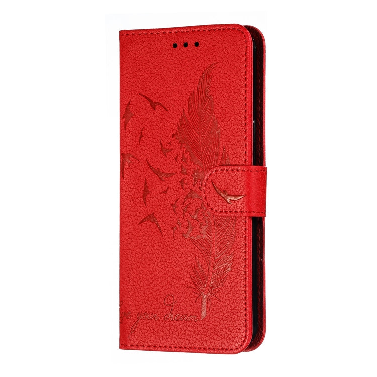 Custodia in pelle flip orizzontale con motivo a piume Litchi Texture con portafoglio, supporto e slot per carte, For LG K50, For LG Stylo 4, For LG Stylo 5, For OnePlus 7 Pro
